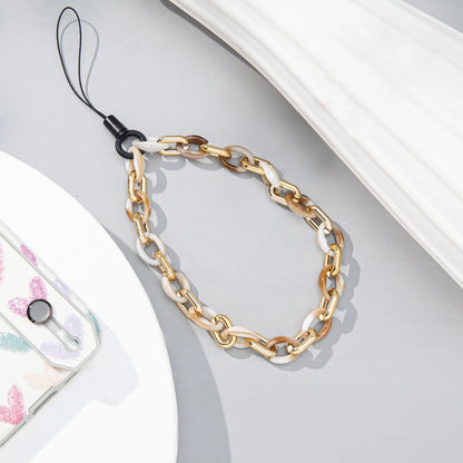 Fashion Colorful Anti-Lost Acrylic Lobster Clasp Cellphone Chains Lanyard for Women Men Mobile Phone Chain Jewelry Accessories