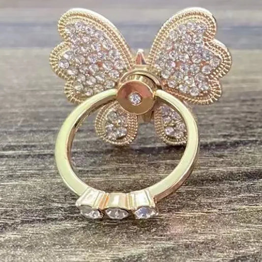 New Diamond Butterfly Finger Ring Mobile Phone Holder 360 Rotating Universal Desktop Bracket Phone Accessories