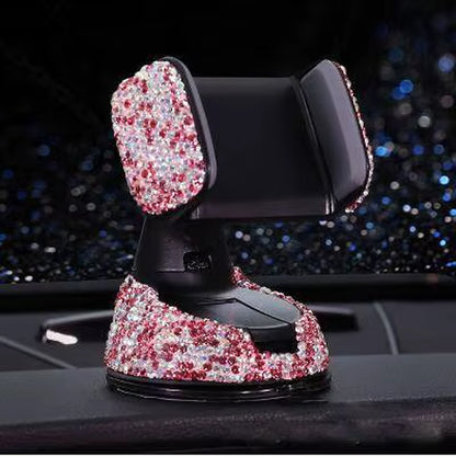 Car Phone Holder Women Diamond Crystal Car Air Vent Mount Clip Mobile Phone Holder Stand in Car Bracket Interior Accessories