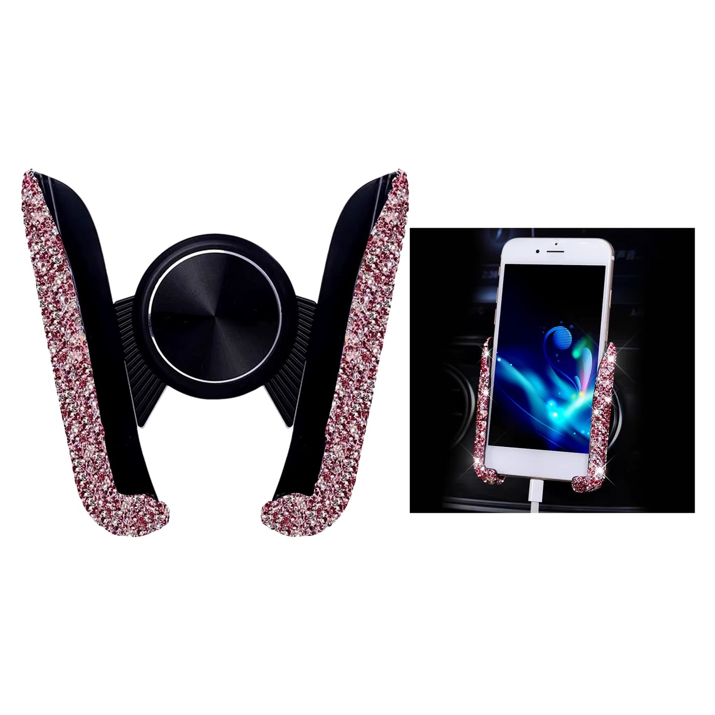 Car Phone Holder Women Diamond Crystal Car Air Vent Mount Clip Mobile Phone Holder Stand in Car Bracket Interior Accessories