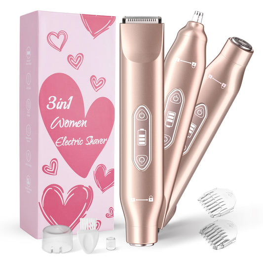 Women's Electric Shaver Three-in-One Hair Removal Device