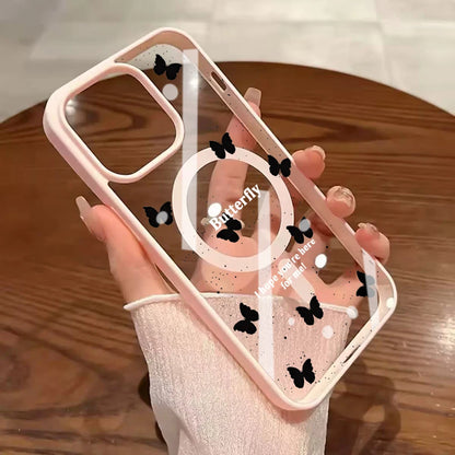 Cute Bow girl Clear Case For Magsafe iPhone 15 Pro Max 17 16 15 14 11 13 12 Pro Max Plus Cases Magnetic Wireless Charing Fundas