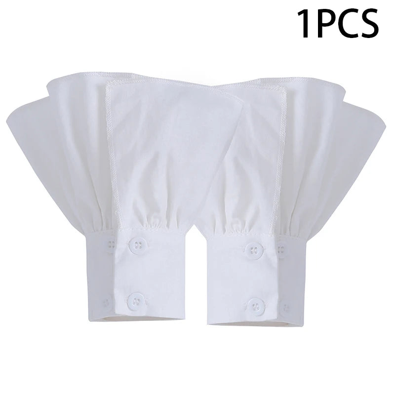 Women Fake Arm Sleeves With Short Tassels White And Black Pleated Cuff Beautiful Lace Accessories Outdoor Embellishments