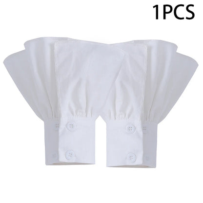 Women Fake Arm Sleeves With Short Tassels White And Black Pleated Cuff Beautiful Lace Accessories Outdoor Embellishments