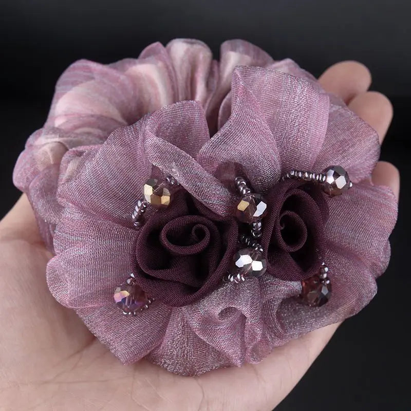 Fashion Hair Accessories Women's Premium Hairs Cord Headflower French Headwear Elegant Ribbon Hair Ties Women Hair Accessories
