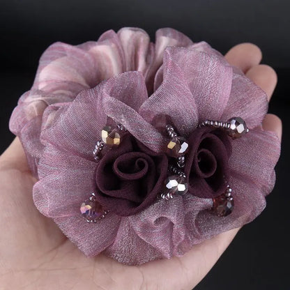 Fashion Hair Accessories Women's Premium Hairs Cord Headflower French Headwear Elegant Ribbon Hair Ties Women Hair Accessories