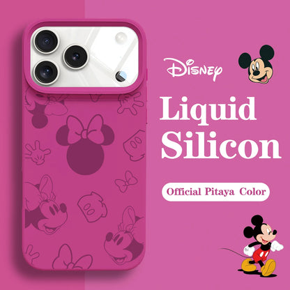 Official Original Liquid Silicone Phone Case for iPhone 17 16 15 13 14 12 Pro Max  Minnie Mouse Cases For 15 16 11 17 Pro Cover