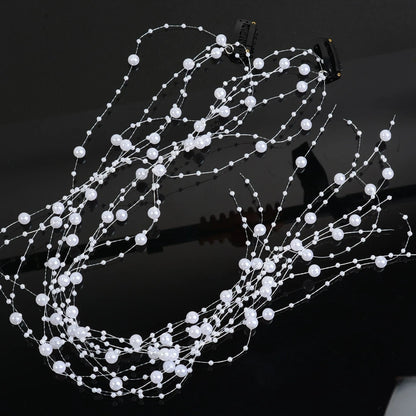 Super Fairy Tassel Hair Accessories, Braided Hair Clips, Pearl Hair Chains, Women's Hair Accessories, Y2K Hair Clips Suitable for Parties, Proms, Girls' Birthday Outfits, and Daily Wear