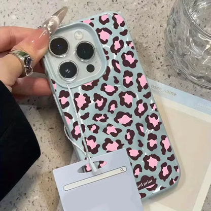 Leopard print Texture Case For iPhone 15 Pro Max Cases iPhone 17 11 12 13 ProMax 14 16 Plus Candy Colors Shockproof Cute Fundas