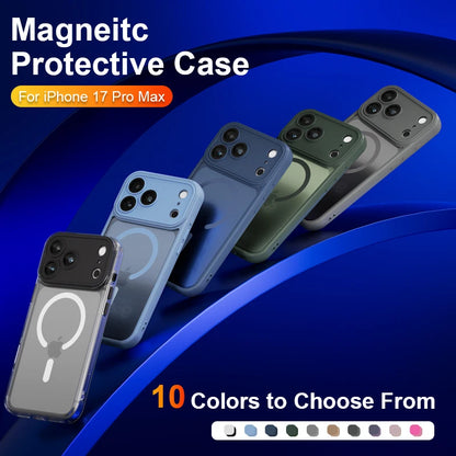 Luxury For Magsafe Phone Case For iPhone 17 16 15 14 13 12 11 Pro Max 16 15 17 Pro Lens Glass Film Clear Back Magnetic Cover