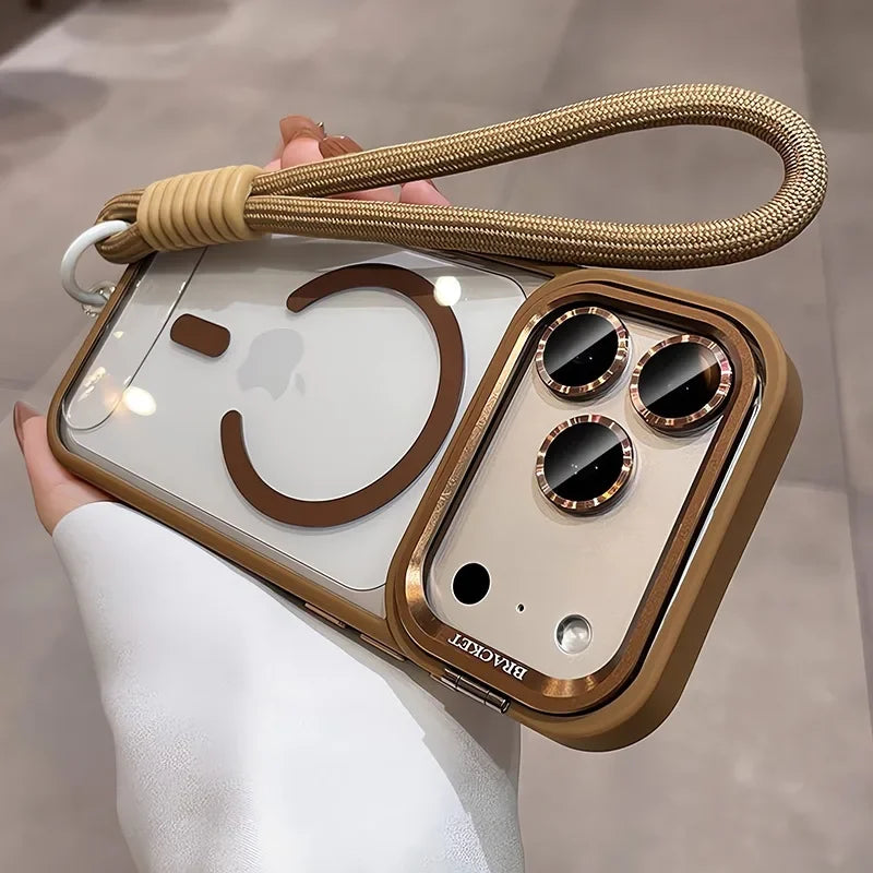 New Tech-Style Lanyard Window Magnetic Phone Case For iPhone 17 15 16 13 11 14 12 Pro Max 17 ProMax Cases With Strap Phone Cover