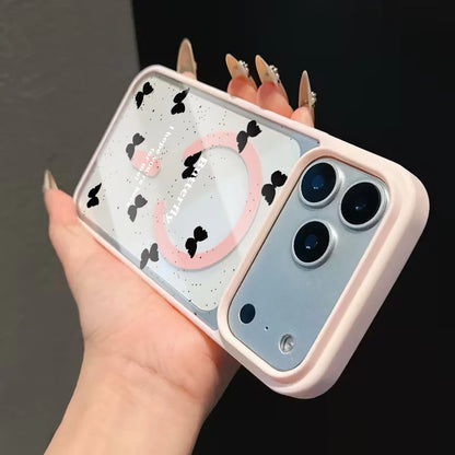 Cute Bow girl Clear Case For Magsafe iPhone 15 Pro Max 17 16 15 14 11 13 12 Pro Max Plus Cases Magnetic Wireless Charing Fundas
