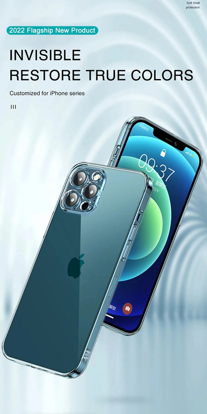 Transparent Phone Case For iPhone 11 12 13 14 15 Pro Max Mini For iPhone X XS Max XR 8 7 6 Plus TPU Soft Back Cover Clear Case
