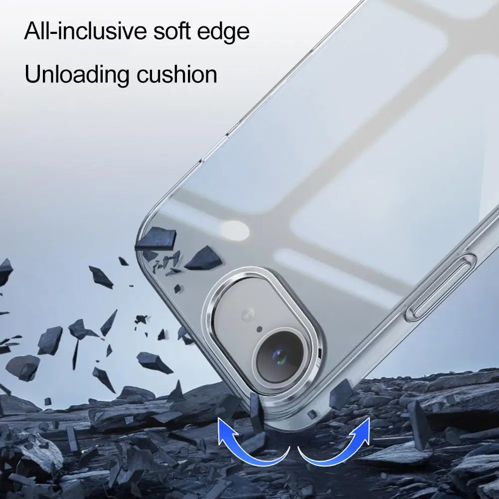 Luxury Transparent Case For IPhone 16e Soft TPU Shockproof Back Cover Clear Case For Phone 16e Waterproof Case Cover Accessories