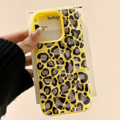 Leopard print Texture Case For iPhone 15 Pro Max Cases iPhone 17 11 12 13 ProMax 14 16 Plus Candy Colors Shockproof Cute Fundas