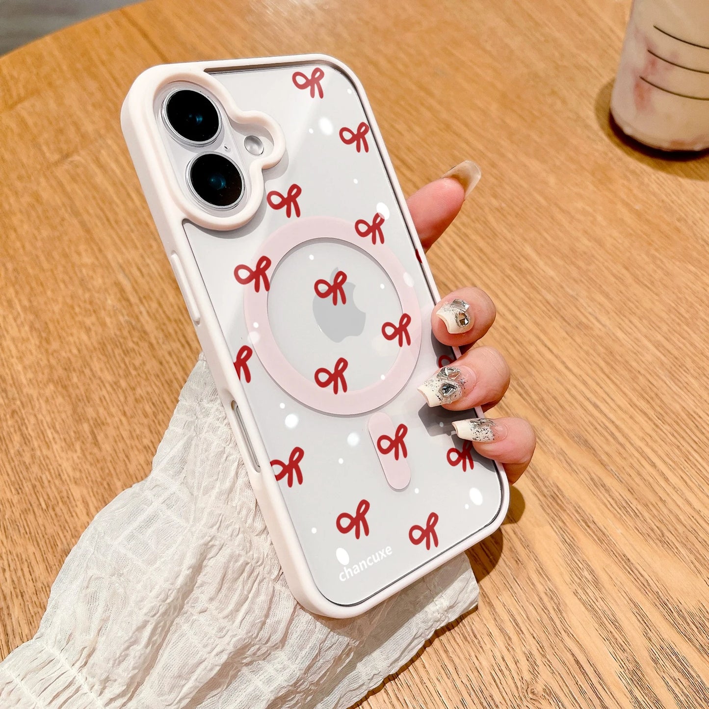 Cute Bow girl Clear Case For Magsafe iPhone 15 Pro Max 17 16 15 14 11 13 12 Pro Max Plus Cases Magnetic Wireless Charing Fundas