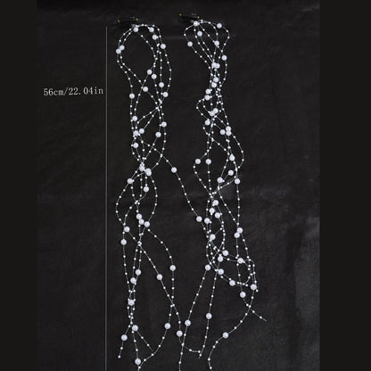 Super Fairy Tassel Hair Accessories, Braided Hair Clips, Pearl Hair Chains, Women's Hair Accessories, Y2K Hair Clips Suitable for Parties, Proms, Girls' Birthday Outfits, and Daily Wear
