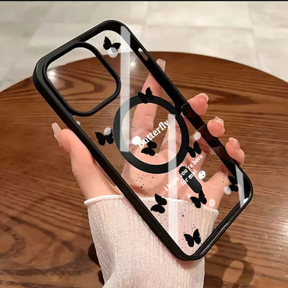 Cute Bow girl Clear Case For Magsafe iPhone 15 Pro Max 17 16 15 14 11 13 12 Pro Max Plus Cases Magnetic Wireless Charing Fundas
