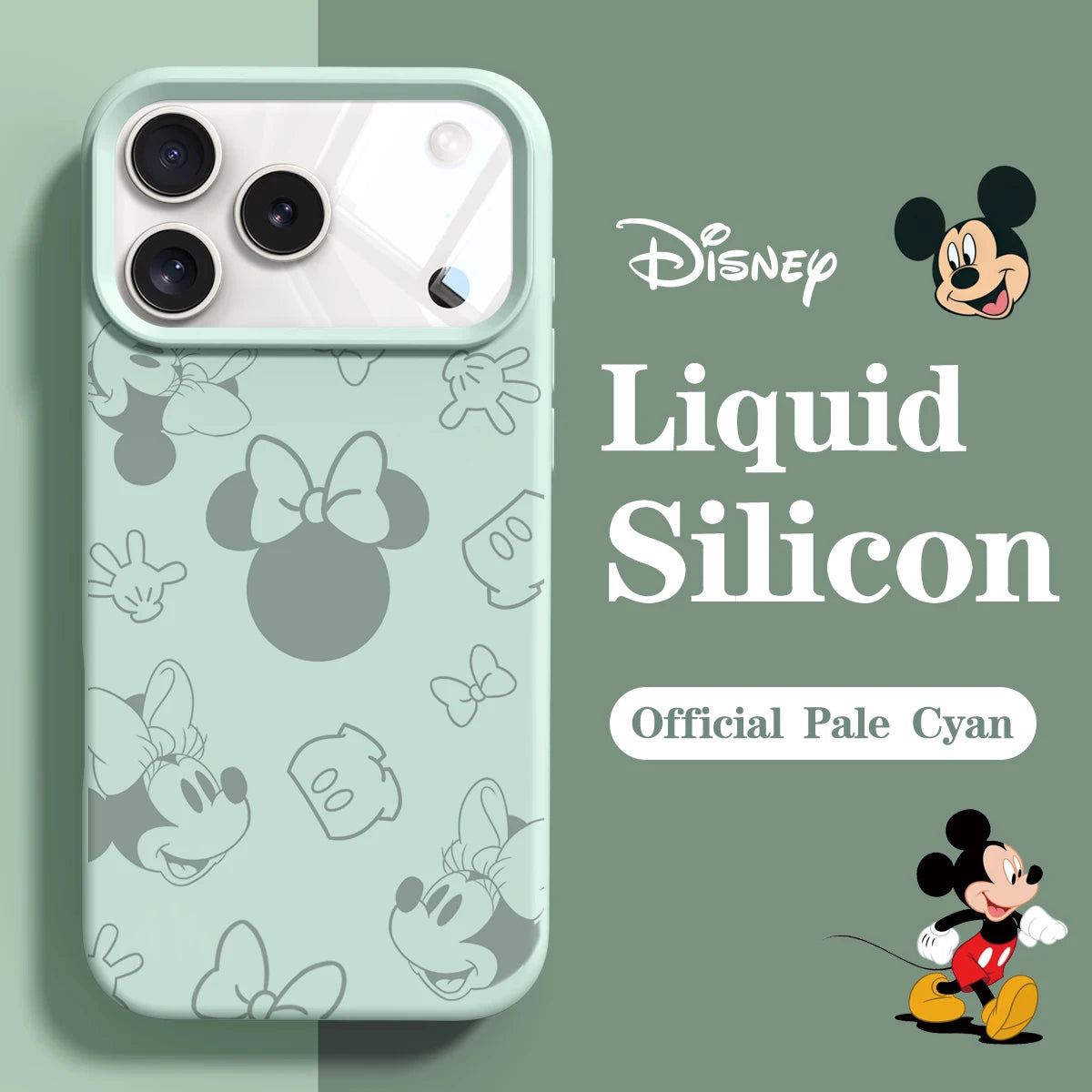Official Original Liquid Silicone Phone Case for iPhone 17 16 15 13 14 12 Pro Max  Minnie Mouse Cases For 15 16 11 17 Pro Cover