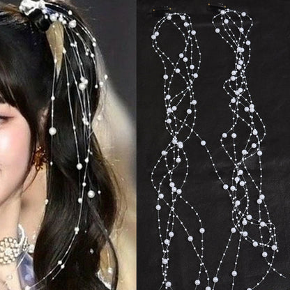 Super Fairy Tassel Hair Accessories, Braided Hair Clips, Pearl Hair Chains, Women's Hair Accessories, Y2K Hair Clips Suitable for Parties, Proms, Girls' Birthday Outfits, and Daily Wear