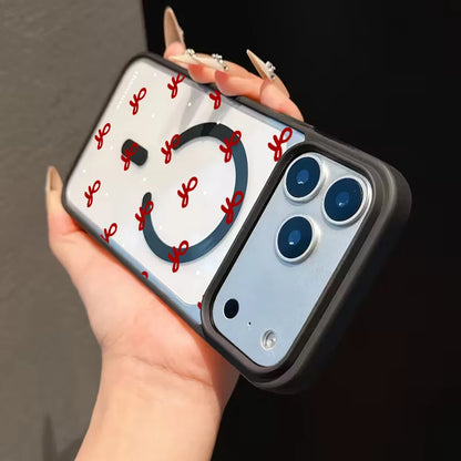 Cute Bow girl Clear Case For Magsafe iPhone 15 Pro Max 17 16 15 14 11 13 12 Pro Max Plus Cases Magnetic Wireless Charing Fundas