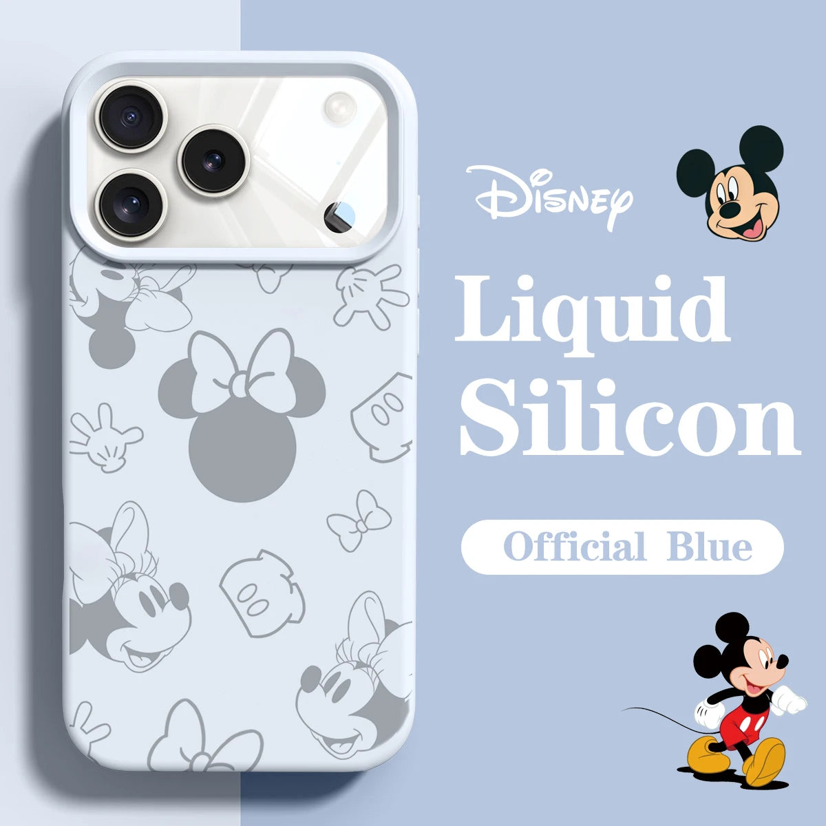 Official Original Liquid Silicone Phone Case for iPhone 17 16 15 13 14 12 Pro Max  Minnie Mouse Cases For 15 16 11 17 Pro Cover
