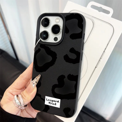 Fine Shimmer Leopard Print Silicone Cases For iPhone 17 14 15 16 Pro Max Plus Case iPhone 15 16 13 12 11 15 8 XS XR Luxury Cover