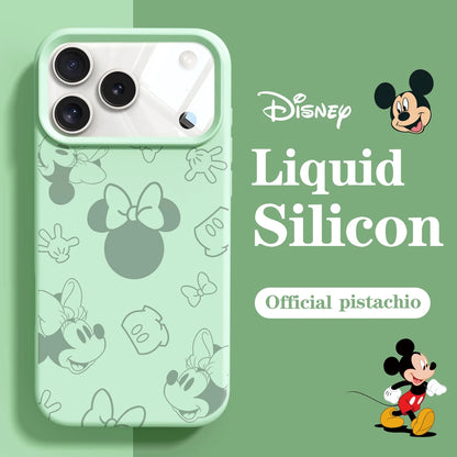 Official Original Liquid Silicone Phone Case for iPhone 17 16 15 13 14 12 Pro Max  Minnie Mouse Cases For 15 16 11 17 Pro Cover
