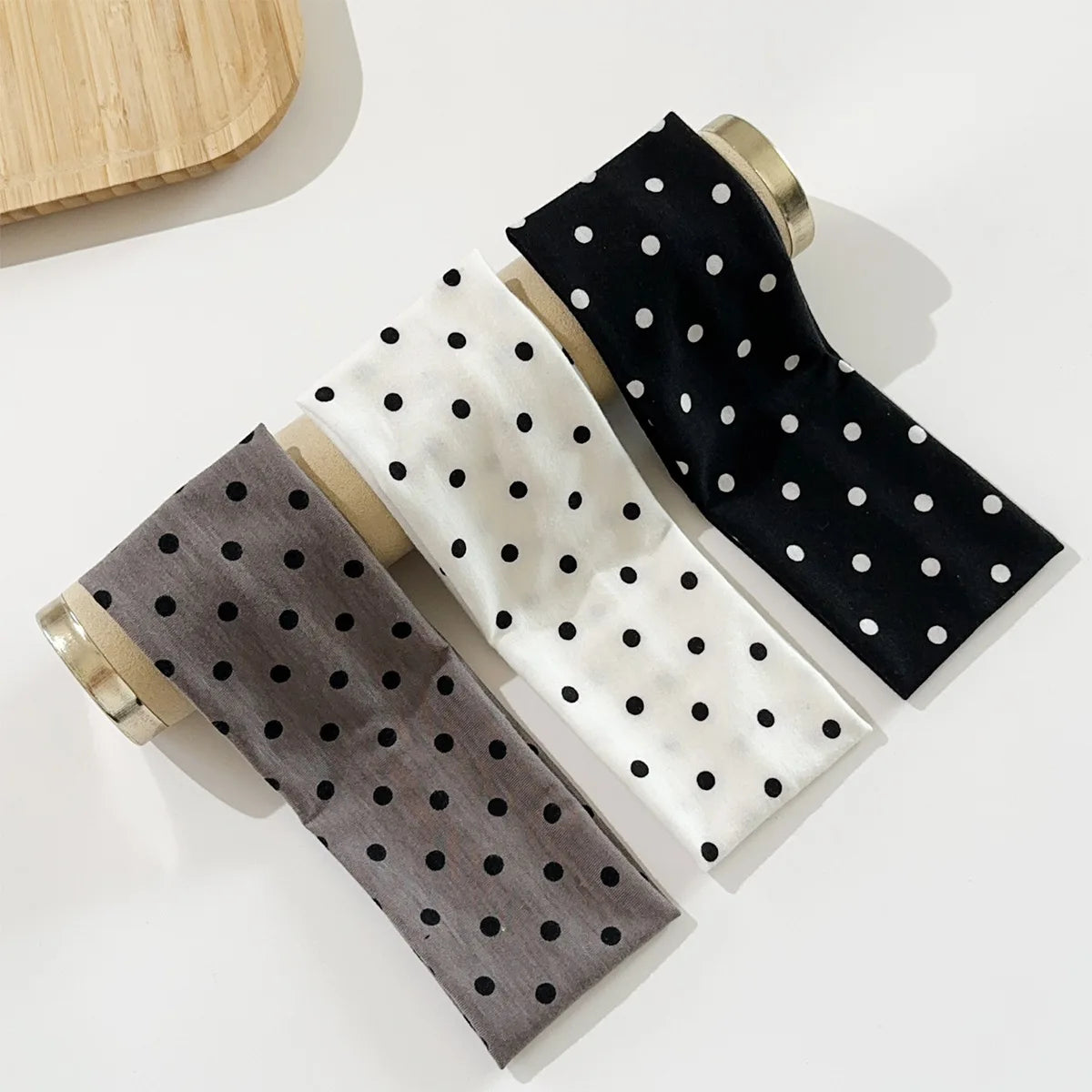 Y2K Retro Polka Dot Stretch Women Girl Headband Boho Style Fashiona Versatile Wide Headbands Yoga Sports Dating Hair Accessories