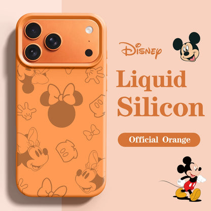 Official Original Liquid Silicone Phone Case for iPhone 17 16 15 13 14 12 Pro Max  Minnie Mouse Cases For 15 16 11 17 Pro Cover