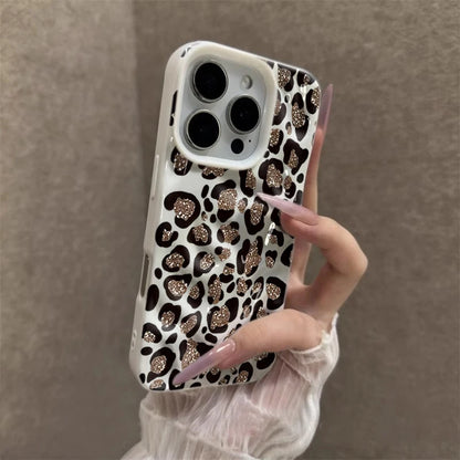 Leopard print Texture Case For iPhone 15 Pro Max Cases iPhone 17 11 12 13 ProMax 14 16 Plus Candy Colors Shockproof Cute Fundas