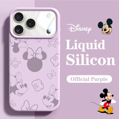 Official Original Liquid Silicone Phone Case for iPhone 17 16 15 13 14 12 Pro Max  Minnie Mouse Cases For 15 16 11 17 Pro Cover