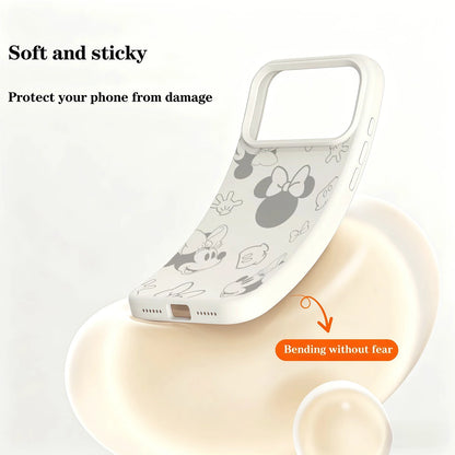 Official Original Liquid Silicone Phone Case for iPhone 17 16 15 13 14 12 Pro Max  Minnie Mouse Cases For 15 16 11 17 Pro Cover