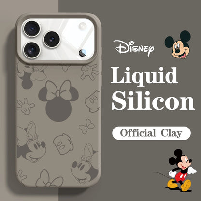 Official Original Liquid Silicone Phone Case for iPhone 17 16 15 13 14 12 Pro Max  Minnie Mouse Cases For 15 16 11 17 Pro Cover