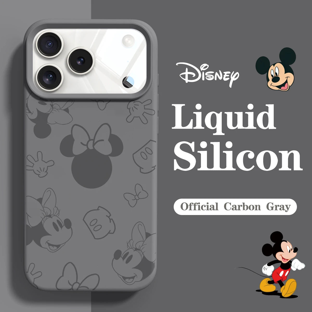 Official Original Liquid Silicone Phone Case for iPhone 17 16 15 13 14 12 Pro Max  Minnie Mouse Cases For 15 16 11 17 Pro Cover