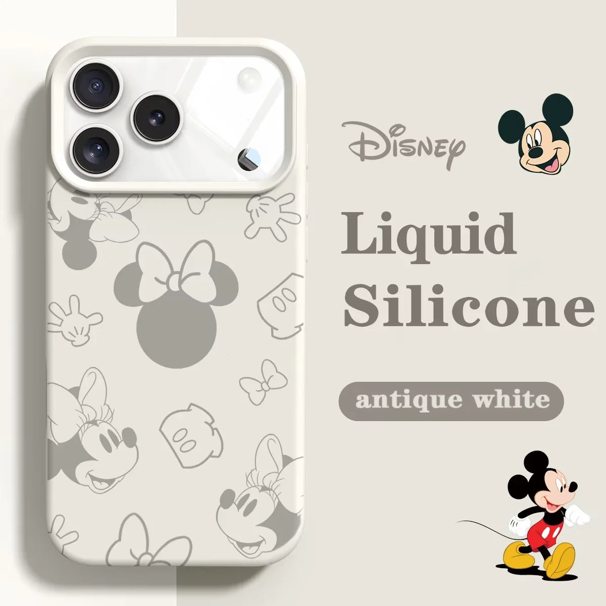 Official Original Liquid Silicone Phone Case for iPhone 17 16 15 13 14 12 Pro Max  Minnie Mouse Cases For 15 16 11 17 Pro Cover
