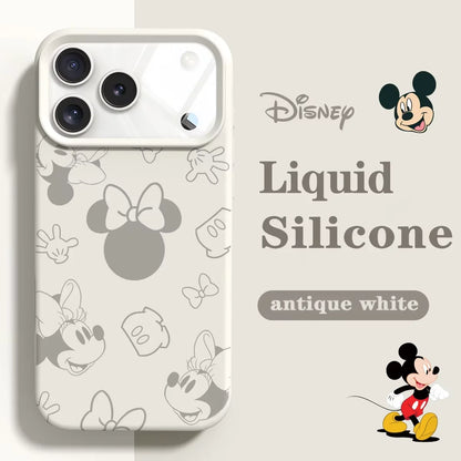 Official Original Liquid Silicone Phone Case for iPhone 17 16 15 13 14 12 Pro Max  Minnie Mouse Cases For 15 16 11 17 Pro Cover