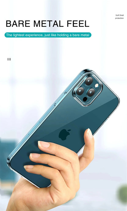 Transparent Phone Case For iPhone 11 12 13 14 15 Pro Max Mini For iPhone X XS Max XR 8 7 6 Plus TPU Soft Back Cover Clear Case