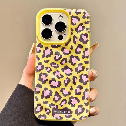 Leopard print Texture Case For iPhone 15 Pro Max Cases iPhone 17 11 12 13 ProMax 14 16 Plus Candy Colors Shockproof Cute Fundas
