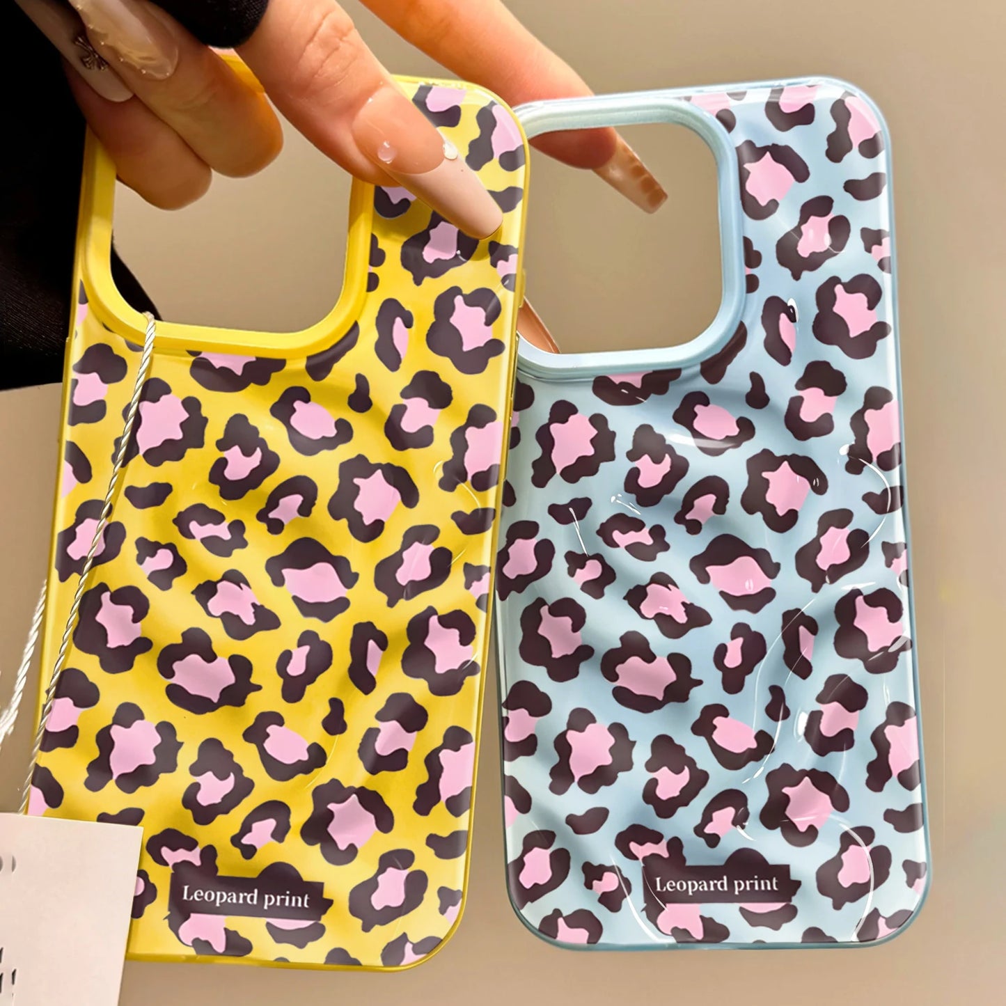 Leopard print Texture Case For iPhone 15 Pro Max Cases iPhone 17 11 12 13 ProMax 14 16 Plus Candy Colors Shockproof Cute Fundas