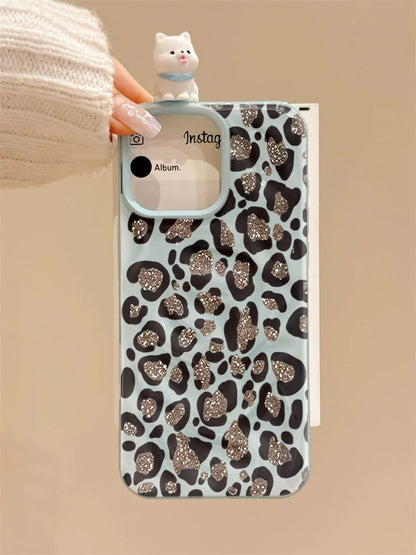 Leopard print Texture Case For iPhone 15 Pro Max Cases iPhone 17 11 12 13 ProMax 14 16 Plus Candy Colors Shockproof Cute Fundas