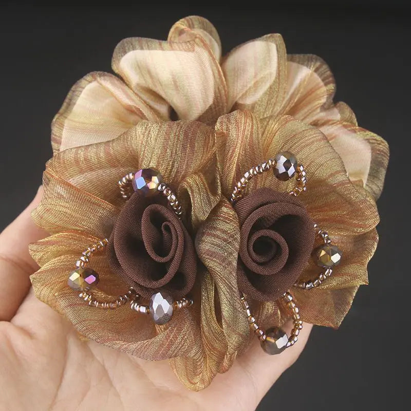 Fashion Hair Accessories Women's Premium Hairs Cord Headflower French Headwear Elegant Ribbon Hair Ties Women Hair Accessories