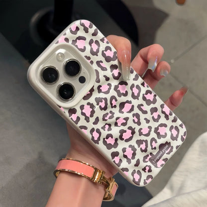 Leopard print Texture Case For iPhone 15 Pro Max Cases iPhone 17 11 12 13 ProMax 14 16 Plus Candy Colors Shockproof Cute Fundas