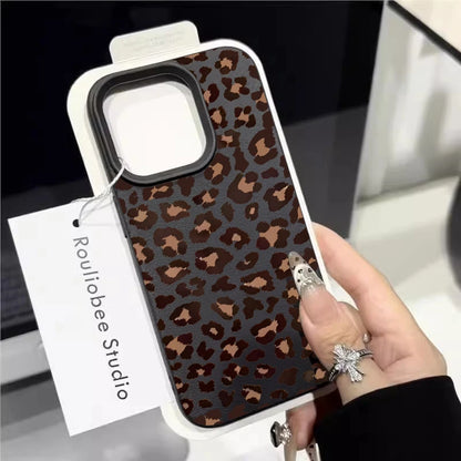 Fine Shimmer Leopard Print Silicone Cases For iPhone 17 14 15 16 Pro Max Plus Case iPhone 15 16 13 12 11 15 8 XS XR Luxury Cover