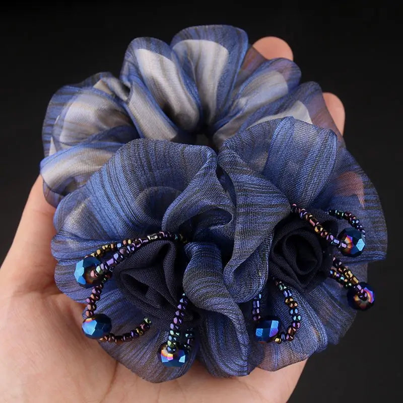 Fashion Hair Accessories Women's Premium Hairs Cord Headflower French Headwear Elegant Ribbon Hair Ties Women Hair Accessories
