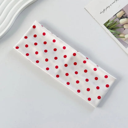 Y2K Retro Polka Dot Stretch Women Girl Headband Boho Style Fashiona Versatile Wide Headbands Yoga Sports Dating Hair Accessories