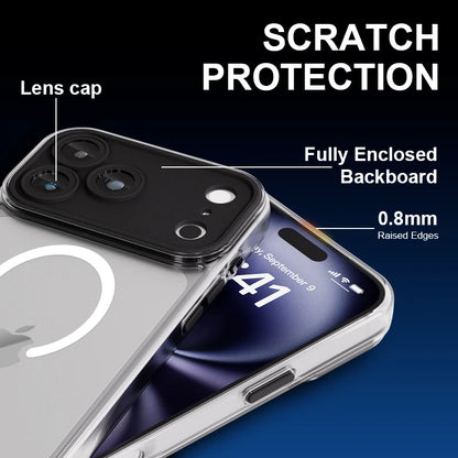 Luxury For Magsafe Phone Case For iPhone 17 16 15 14 13 12 11 Pro Max 16 15 17 Pro Lens Glass Film Clear Back Magnetic Cover