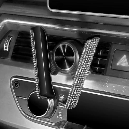 Car Phone Holder Women Diamond Crystal Car Air Vent Mount Clip Mobile Phone Holder Stand in Car Bracket Interior Accessories