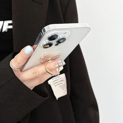 New Diamond Butterfly Finger Ring Mobile Phone Holder 360 Rotating Universal Desktop Bracket Phone Accessories
