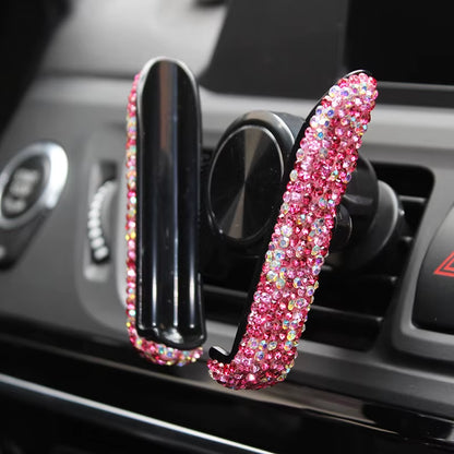 Car Phone Holder Women Diamond Crystal Car Air Vent Mount Clip Mobile Phone Holder Stand in Car Bracket Interior Accessories